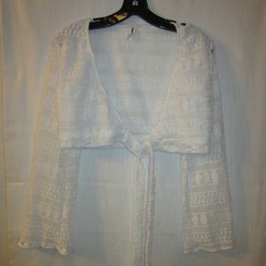 Lace Tie front Cropped long Sleeve